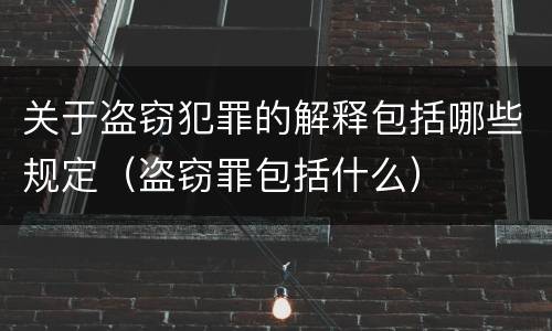 关于盗窃犯罪的解释包括哪些规定（盗窃罪包括什么）