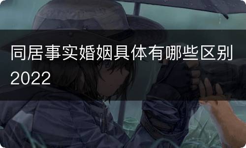 同居事实婚姻具体有哪些区别2022