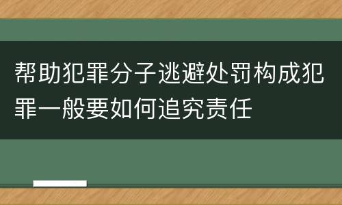 帮助犯罪分子逃避处罚构成犯罪一般要如何追究责任