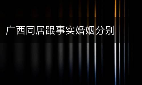 广西同居跟事实婚姻分别