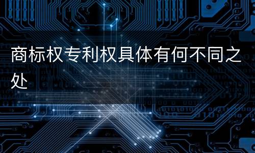 商标权专利权具体有何不同之处