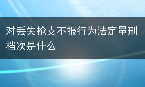 对丢失枪支不报行为法定量刑档次是什么