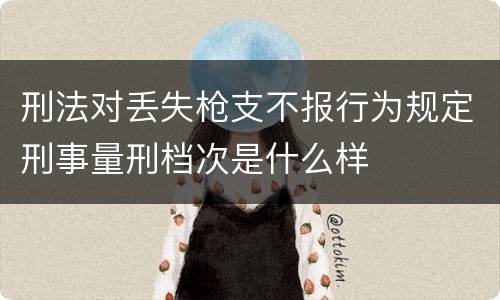 刑法对丢失枪支不报行为规定刑事量刑档次是什么样