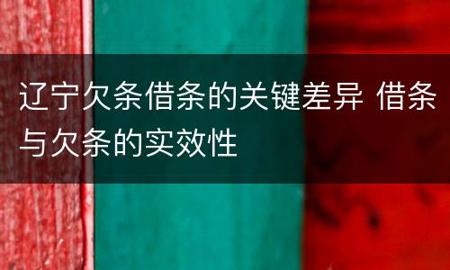 辽宁欠条借条的关键差异 借条与欠条的实效性