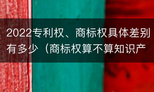 2022专利权、商标权具体差别有多少（商标权算不算知识产权）