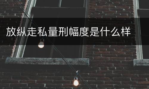 放纵走私量刑幅度是什么样