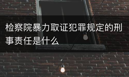 检察院暴力取证犯罪规定的刑事责任是什么