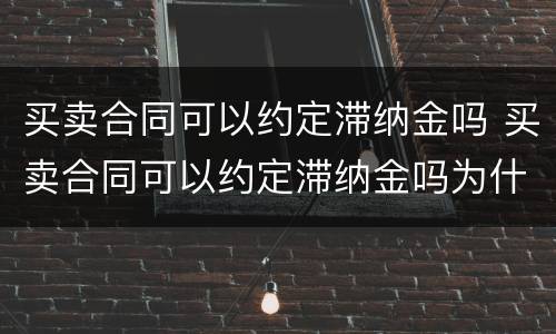 买卖合同可以约定滞纳金吗 买卖合同可以约定滞纳金吗为什么