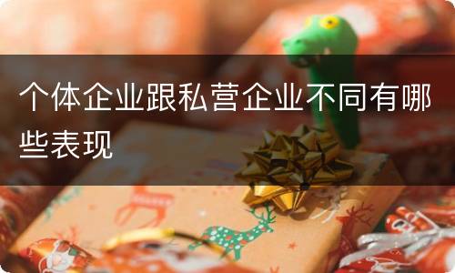 个体企业跟私营企业不同有哪些表现