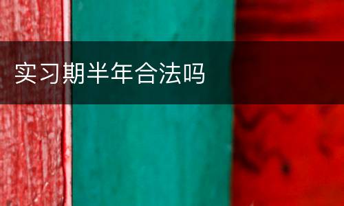 实习期半年合法吗