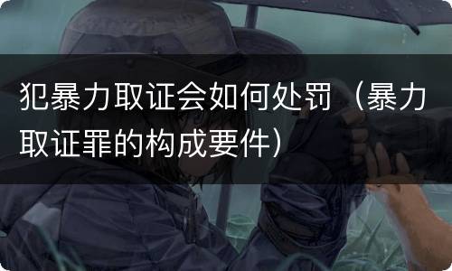 犯暴力取证会如何处罚（暴力取证罪的构成要件）