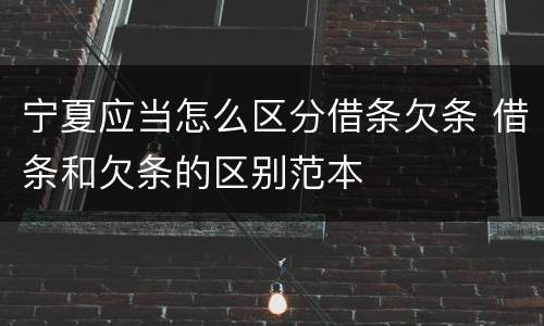 宁夏应当怎么区分借条欠条 借条和欠条的区别范本