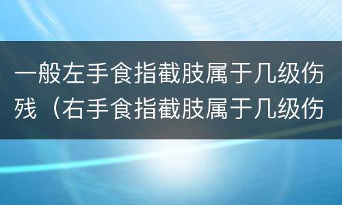 一般左手食指截肢属于几级伤残（右手食指截肢属于几级伤残）
