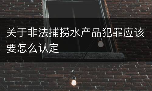 关于非法捕捞水产品犯罪应该要怎么认定