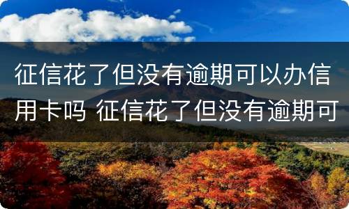 征信花了但没有逾期可以办信用卡吗 征信花了但没有逾期可以办信用卡吗