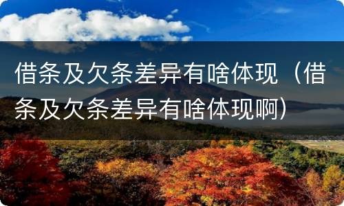 借条及欠条差异有啥体现（借条及欠条差异有啥体现啊）