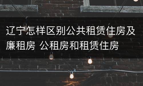 辽宁怎样区别公共租赁住房及廉租房 公租房和租赁住房