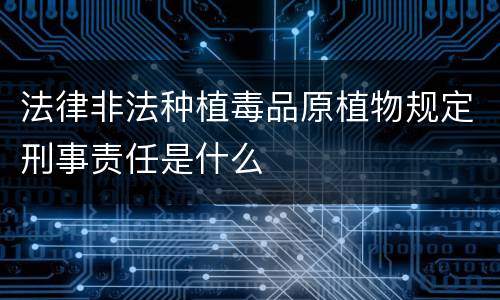 法律非法种植毒品原植物规定刑事责任是什么