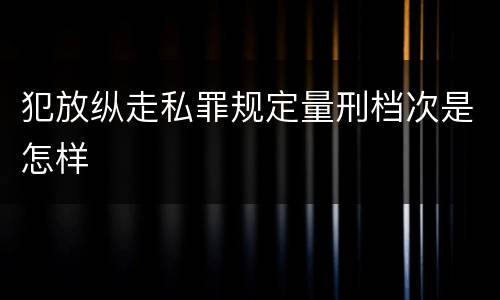 犯放纵走私罪规定量刑档次是怎样