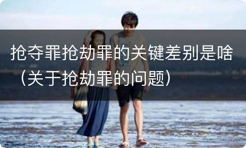 抢夺罪抢劫罪的关键差别是啥（关于抢劫罪的问题）