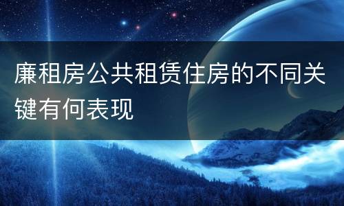 廉租房公共租赁住房的不同关键有何表现
