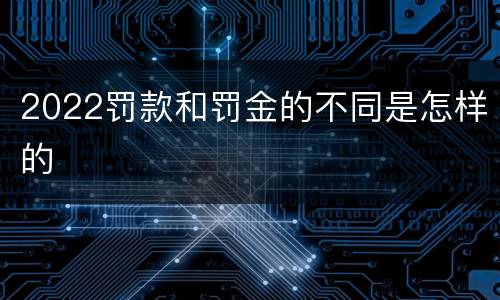 2022罚款和罚金的不同是怎样的