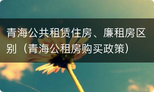 青海公共租赁住房、廉租房区别（青海公租房购买政策）