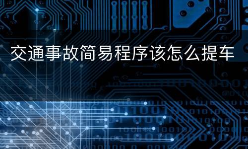 交通事故简易程序该怎么提车