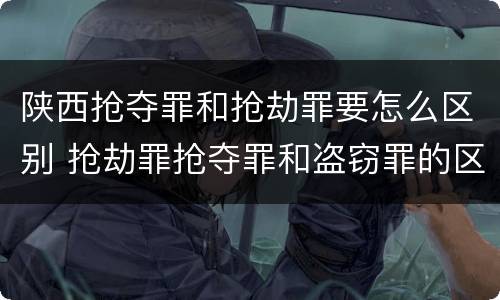 陕西抢夺罪和抢劫罪要怎么区别 抢劫罪抢夺罪和盗窃罪的区别