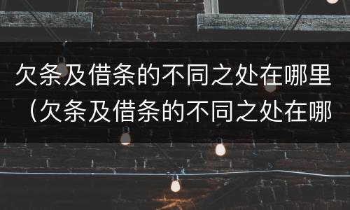 欠条及借条的不同之处在哪里（欠条及借条的不同之处在哪里呢）