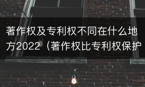 著作权及专利权不同在什么地方2022（著作权比专利权保护程度低）