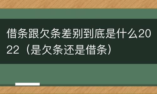 借条跟欠条差别到底是什么2022（是欠条还是借条）