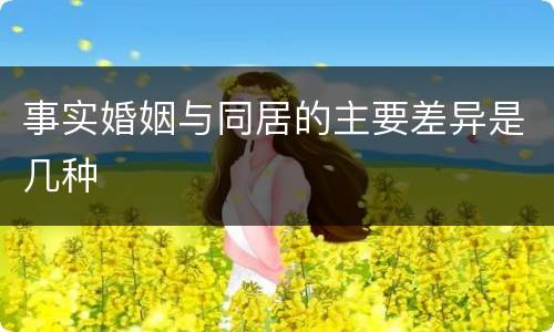 事实婚姻与同居的主要差异是几种