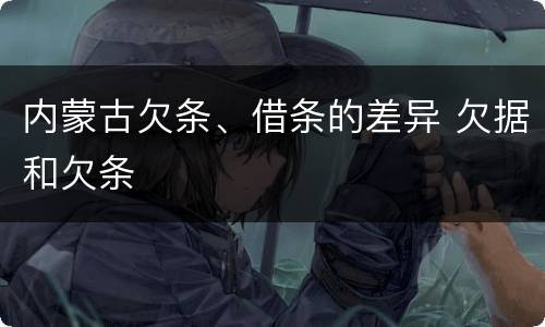 内蒙古欠条、借条的差异 欠据和欠条
