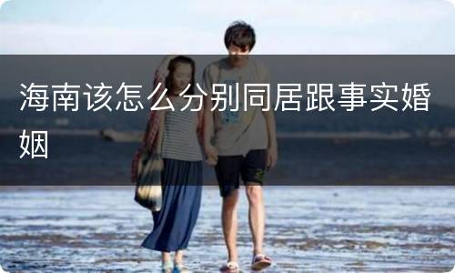 海南该怎么分别同居跟事实婚姻