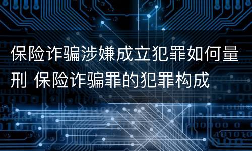 保险诈骗涉嫌成立犯罪如何量刑 保险诈骗罪的犯罪构成