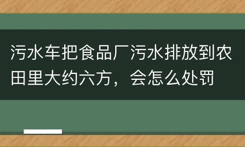 污水车把食品厂污水排放到农田里大约六方，会怎么处罚
