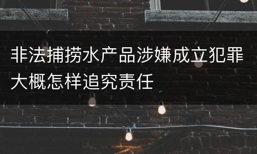 非法捕捞水产品涉嫌成立犯罪大概怎样追究责任