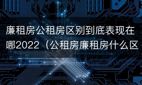 廉租房公租房区别到底表现在哪2022（公租房廉租房什么区别）