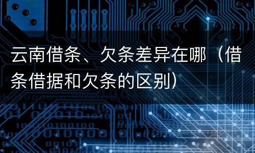云南借条、欠条差异在哪（借条借据和欠条的区别）