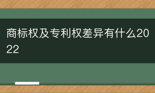商标权及专利权差异有什么2022
