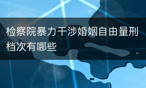 检察院暴力干涉婚姻自由量刑档次有哪些