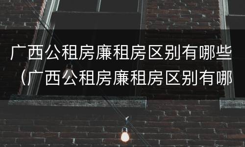 广西公租房廉租房区别有哪些（广西公租房廉租房区别有哪些地方）