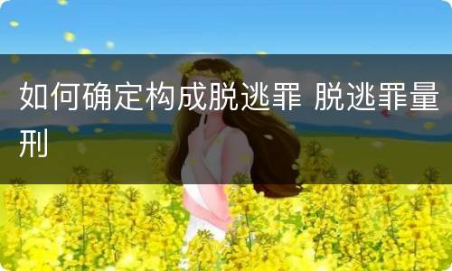 如何确定构成脱逃罪 脱逃罪量刑