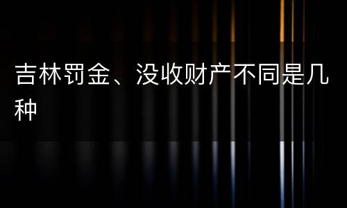 吉林罚金、没收财产不同是几种
