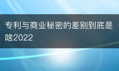 专利与商业秘密的差别到底是啥2022