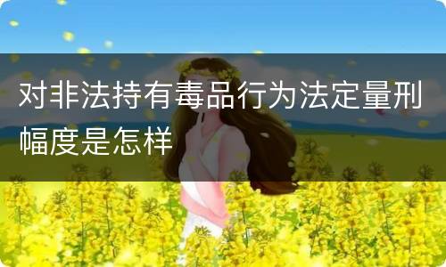 对非法持有毒品行为法定量刑幅度是怎样