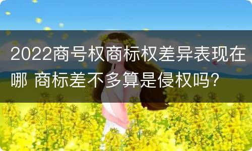 2022商号权商标权差异表现在哪 商标差不多算是侵权吗?