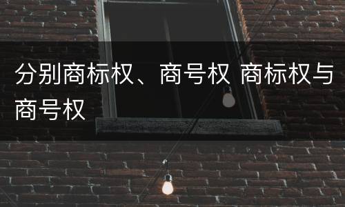 分别商标权、商号权 商标权与商号权