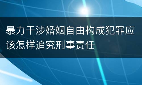 暴力干涉婚姻自由构成犯罪应该怎样追究刑事责任